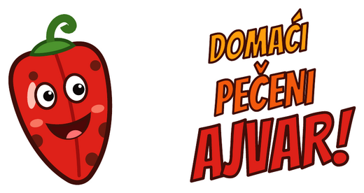 Naljepnica Domaći pečeni ajvar s nasmiješenom paprikom
