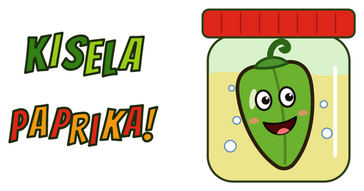 Naljepnica Kisela paprika s teglom